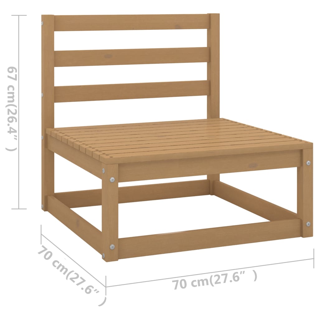 13-tlg. Garten-Lounge-Set mit Kissen Honigbraun Massivholz