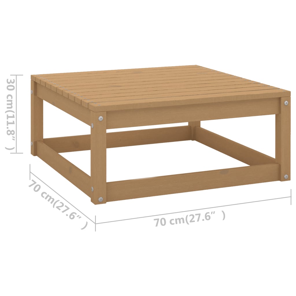 11-tlg. Garten-Lounge-Set mit Kissen Honigbraun Massivholz