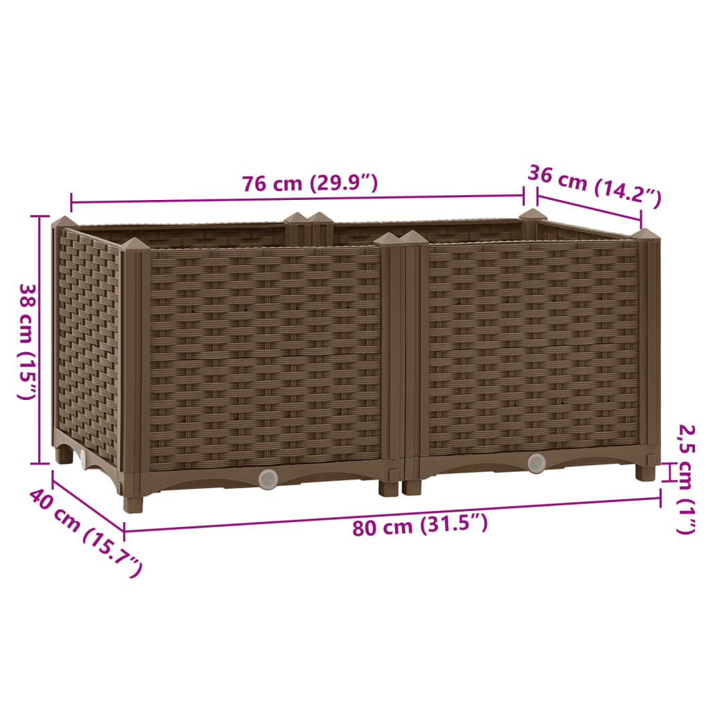 Hochbeet 80x40x38 cm Polypropylen