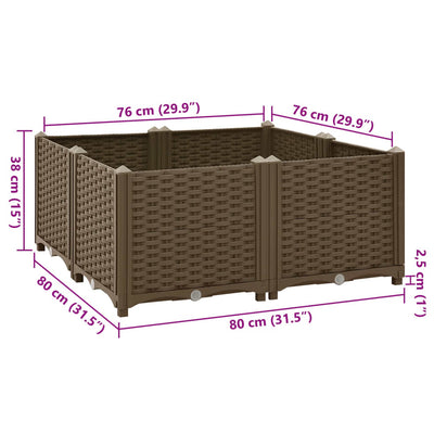 Hochbeet 80x80x38 cm Polypropylen