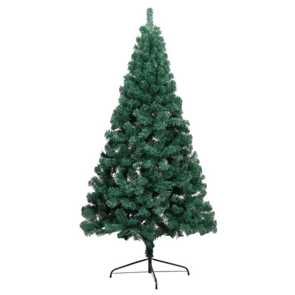 Künstlicher Halb-Weihnachtsbaum Beleuchtung Kugeln Grün 180 cm