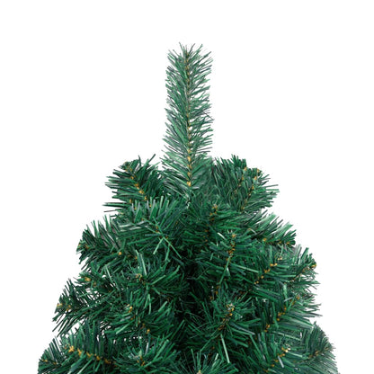 Künstlicher Halb-Weihnachtsbaum Beleuchtung Kugeln Grün 180 cm