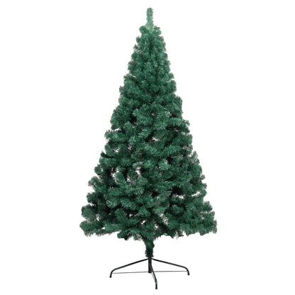 Künstlicher Halb-Weihnachtsbaum Beleuchtung Kugeln Grün 210 cm