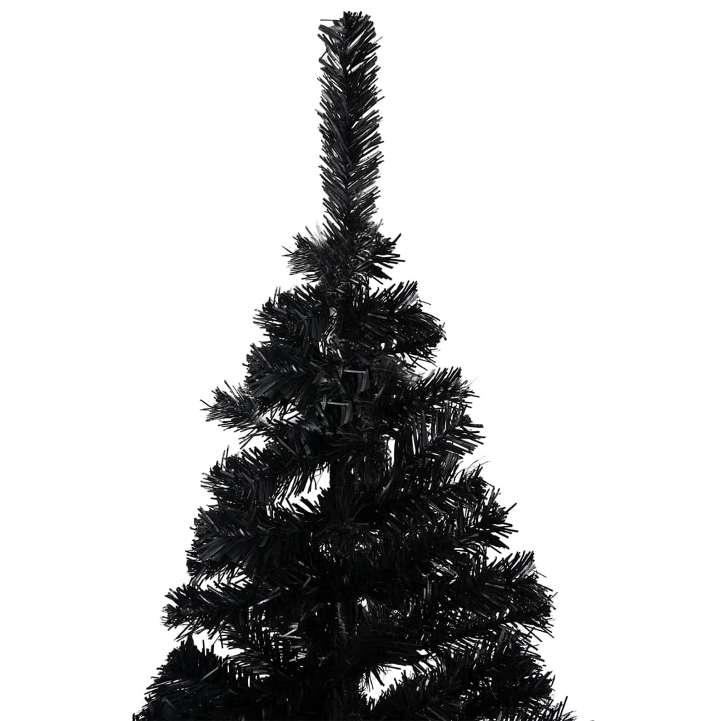 Künstlicher Weihnachtsbaum Beleuchtung & Kugeln Schwarz 180 cm