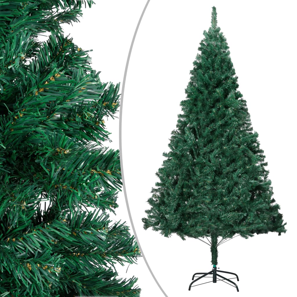 Künstlicher Weihnachtsbaum mit Beleuchtung & Kugeln Grün 210 cm