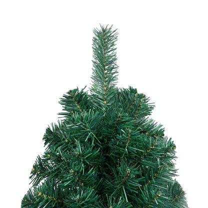 Künstlicher Halb-Weihnachtsbaum Beleuchtung Kugeln Grün 120 cm