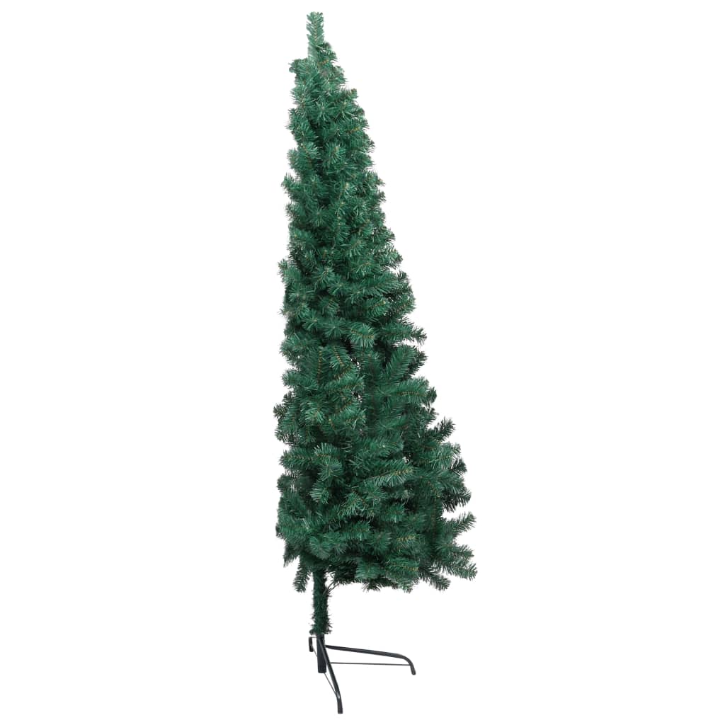 Künstlicher Halb-Weihnachtsbaum Beleuchtung Kugeln Grün 180 cm