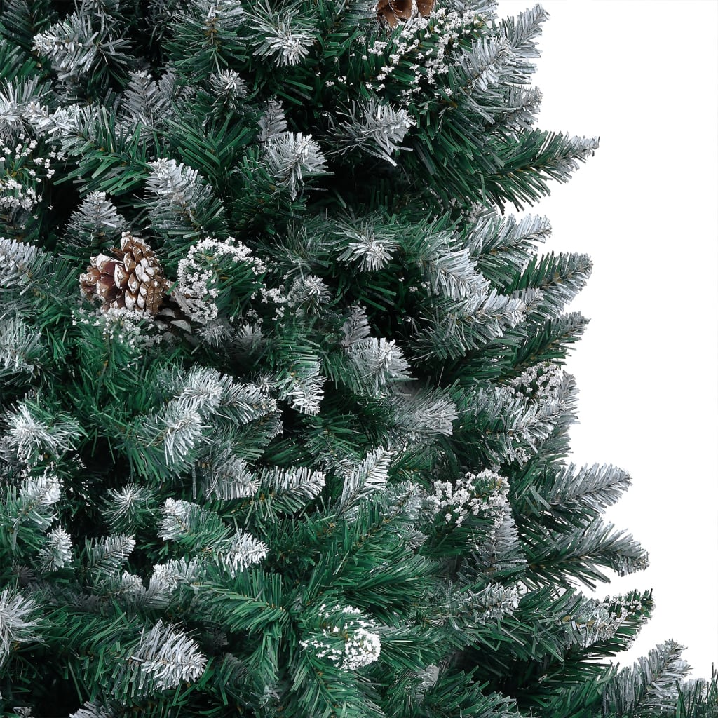 Künstlicher Weihnachtsbaum mit Beleuchtung Kugeln Zapfen 180 cm