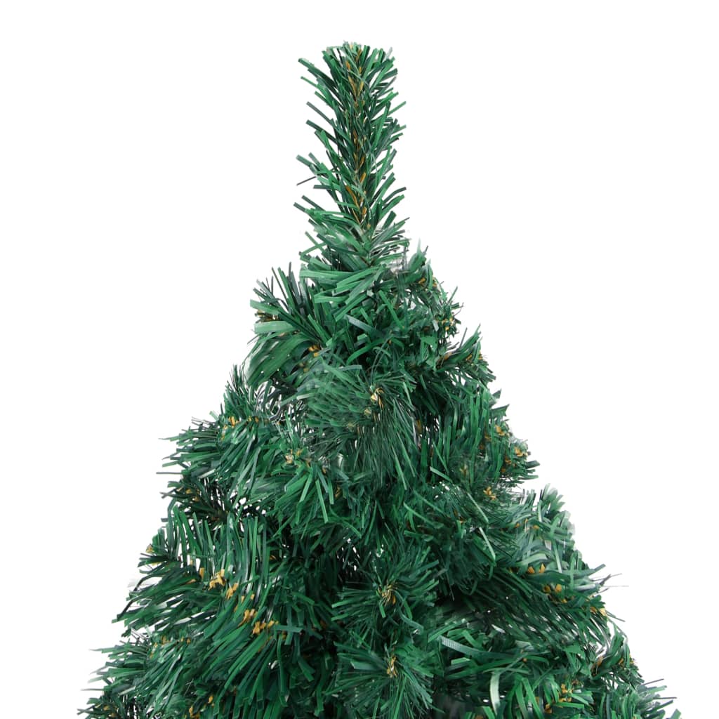 Künstlicher Weihnachtsbaum mit Beleuchtung & Kugeln Grün 210 cm