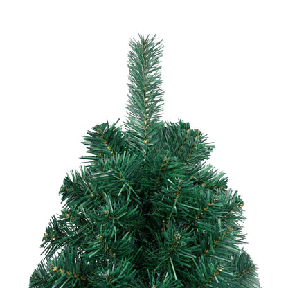 Künstlicher Halb-Weihnachtsbaum Beleuchtung Kugeln Grün 210 cm