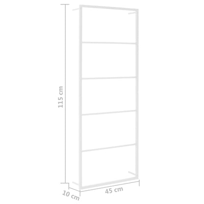 Portasciugamani, bianco, 45 x 10 x 115 cm, acciaio