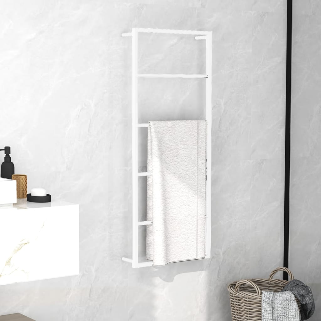 Portasciugamani, bianco, 45 x 10 x 115 cm, acciaio