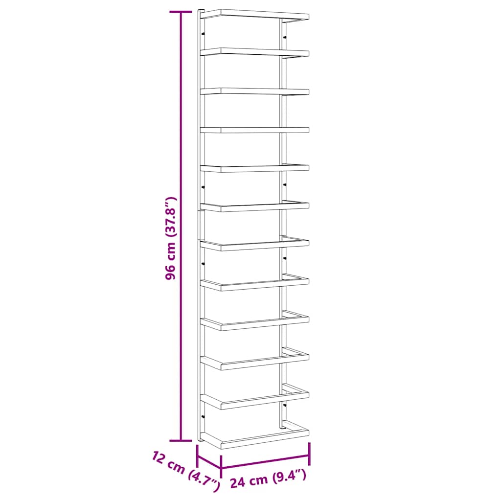 Portasciugamani, bianco, 24x12x96 cm, acciaio