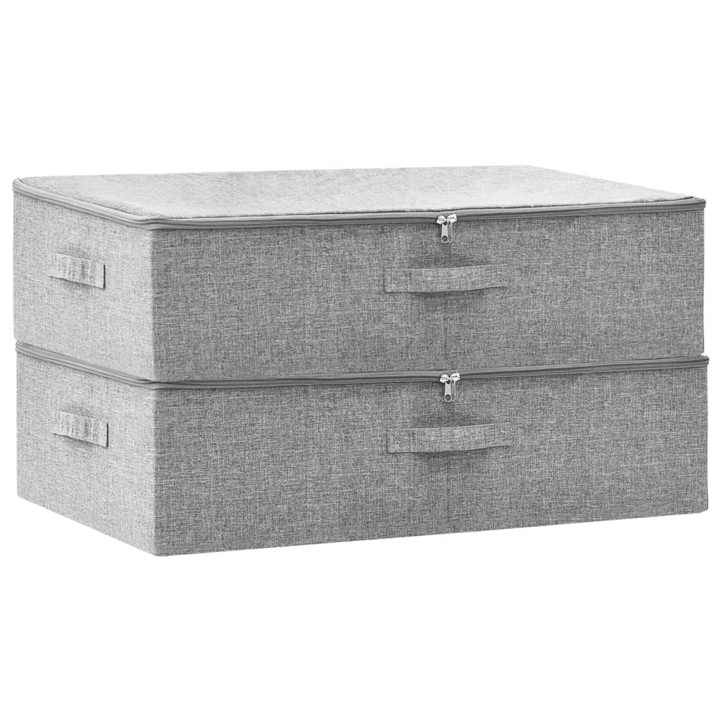 Aufbewahrungsboxen 2 Stk. Stoff 70x40x18 cm Grau