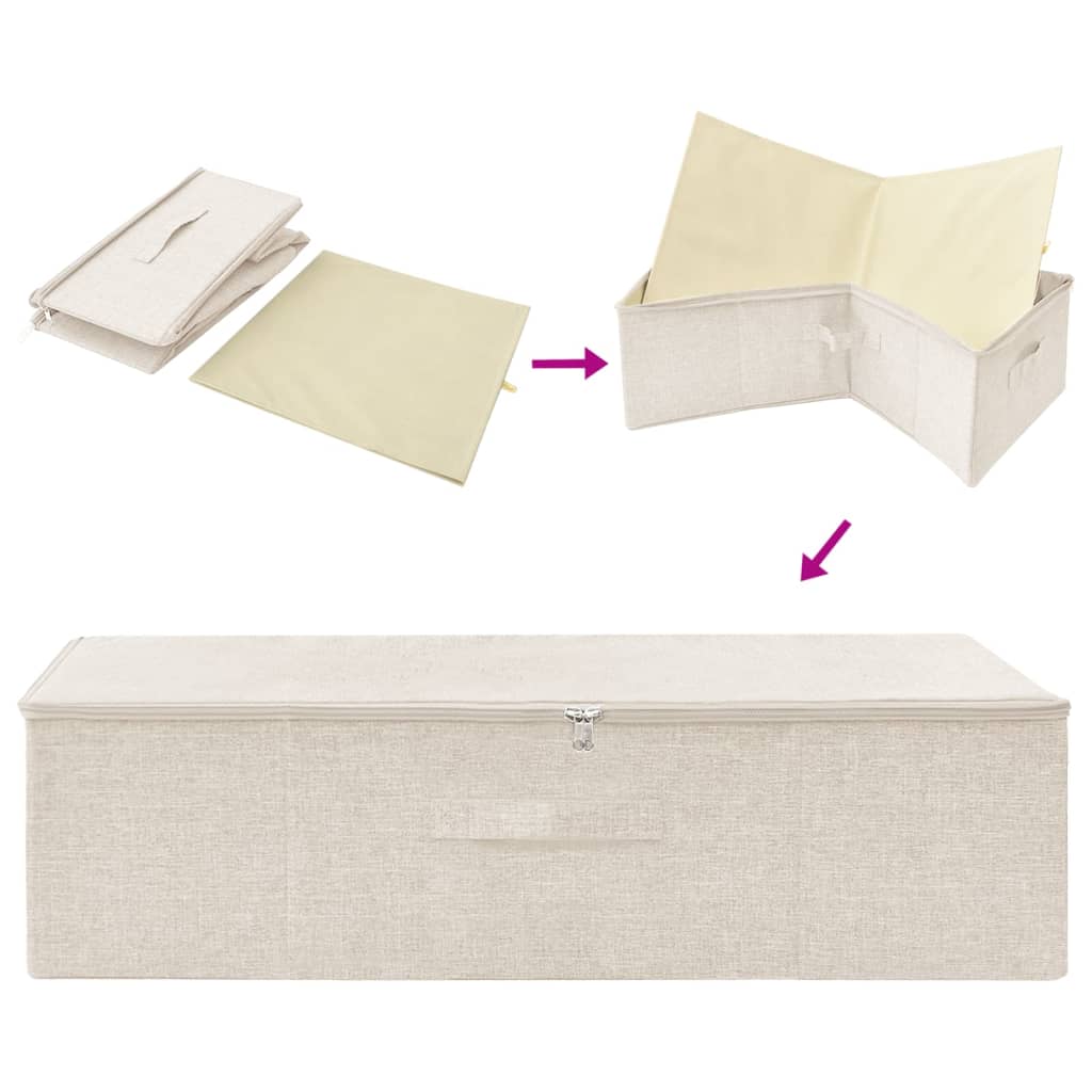 Aufbewahrungsboxen 2 Stk. Stoff 70x40x18 cm Creme