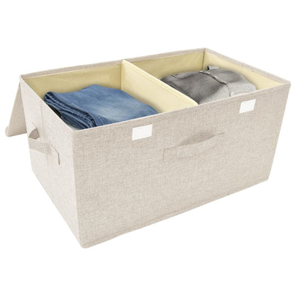 Aufbewahrungsbox Stoff 50x30x25 cm Creme