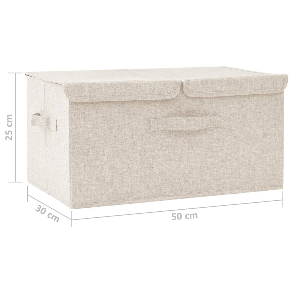 Aufbewahrungsbox Stoff 50x30x25 cm Creme