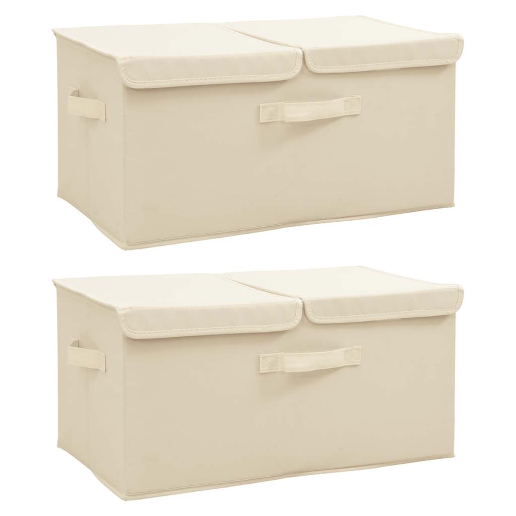 Aufbewahrungsboxen 2 Stk. Stoff 50x30x25 cm Creme