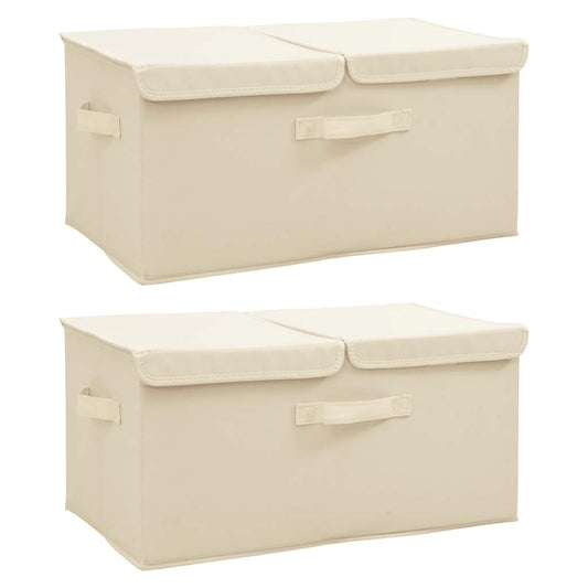 Aufbewahrungsboxen 2 Stk. Stoff 50x30x25 cm Creme