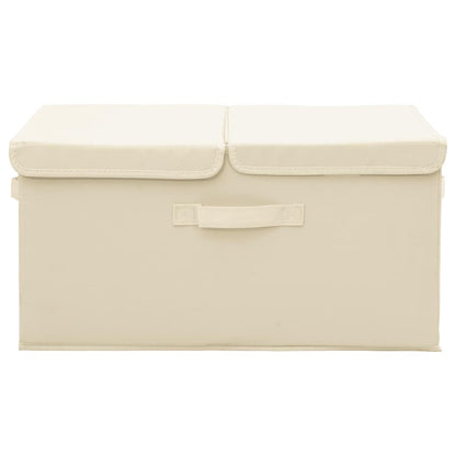 Aufbewahrungsboxen 2 Stk. Stoff 50x30x25 cm Creme