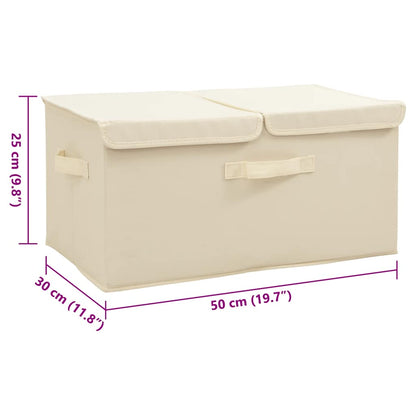 Aufbewahrungsboxen 2 Stk. Stoff 50x30x25 cm Creme