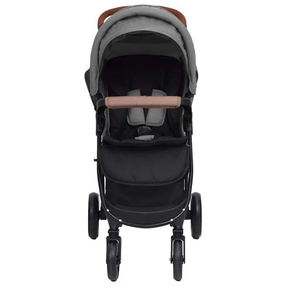 3-in-1 Kinderwagen Hellgrau Stahl
