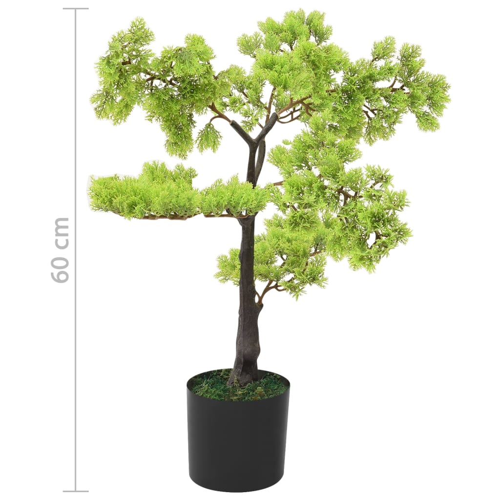 Künstlicher Bonsai Zypresse mit Topf 60 cm Grün