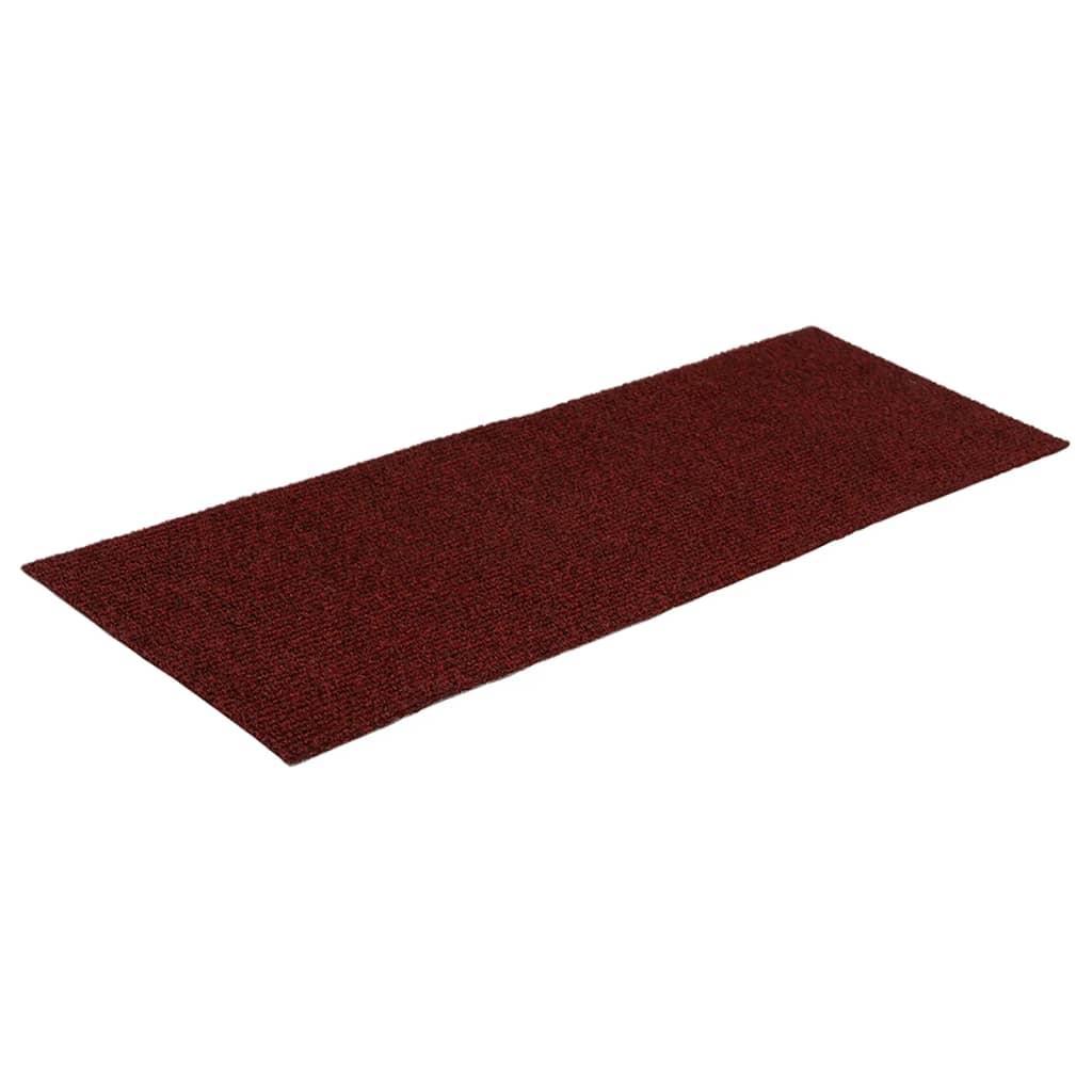 Selbstklebende Treppenmatten 15 Stk. Rechteckig 60x25 cm Rot