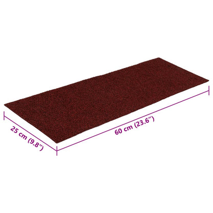 Selbstklebende Treppenmatten 15 Stk. Rechteckig 60x25 cm Rot