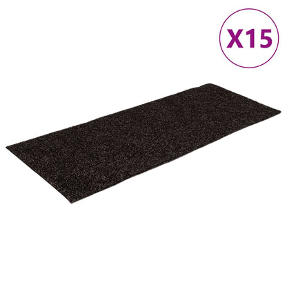 Selbstklebende Treppenmatten 15 Stk. Rechteckig 60x25 cm Braun