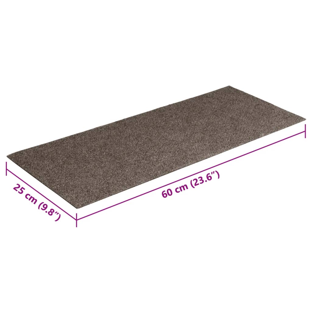 Selbstklebende Treppenmatten 15 Stk. Rechteckig 60x25 cm Creme