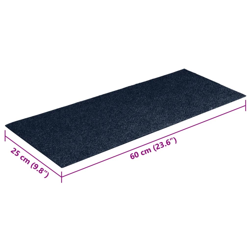 Selbstklebende Treppenmatten 15 Stk. Rechteckig 60x25 cm Blau