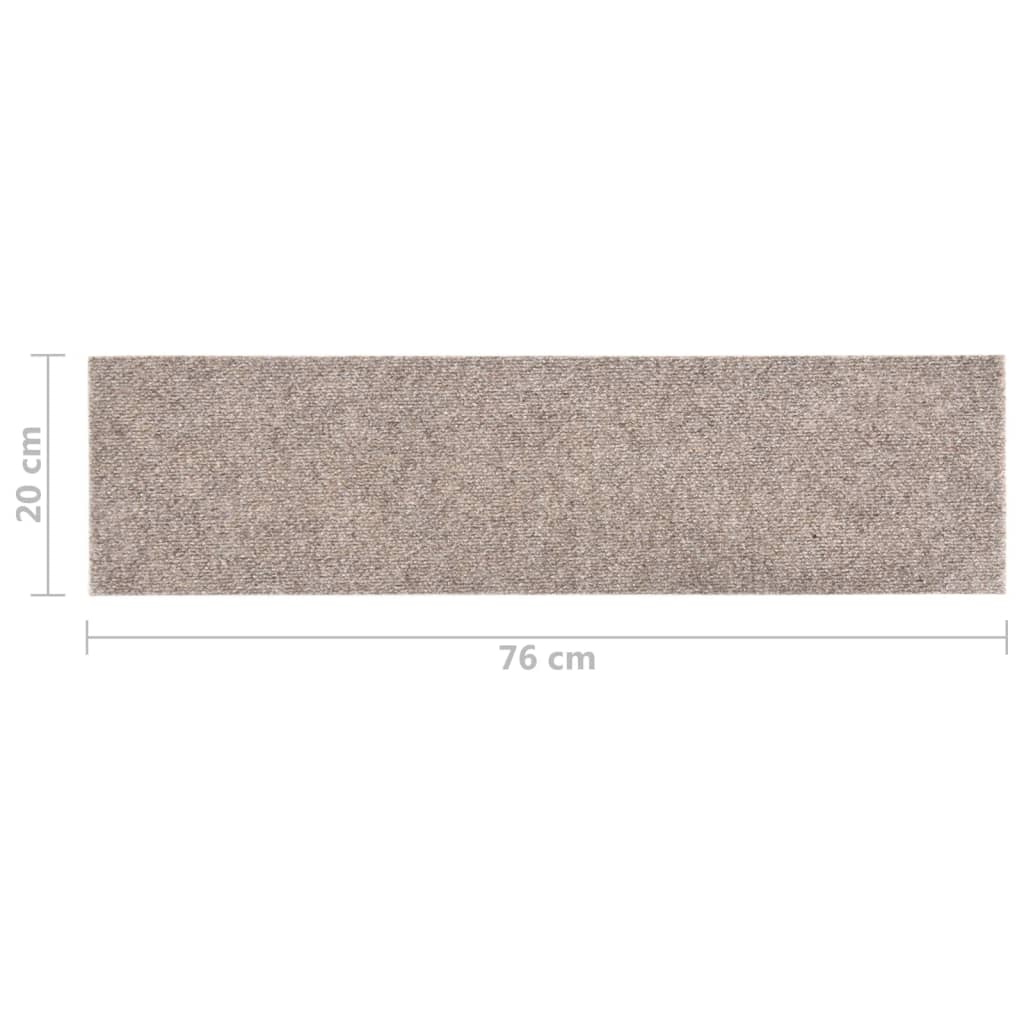 Selbstklebende Treppenmatten 15 Stk. Rechteckig 76x20 cm Creme