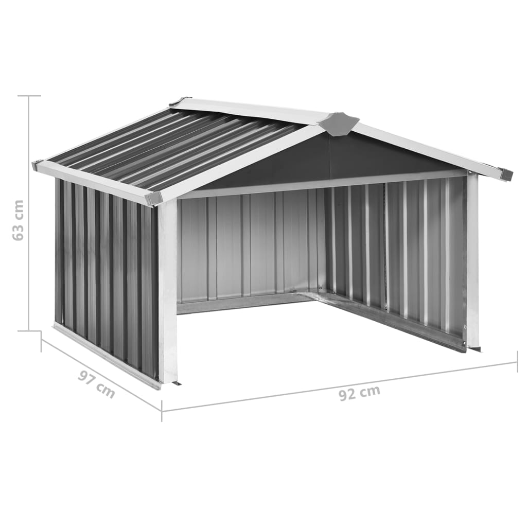 Rasenmäher Garage 92x97x63 cm Verzinkter Stahl Anthrazit