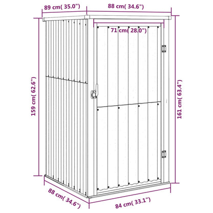 Gerätehaus Anthrazit 88x89x161 cm Verzinkter Stahl