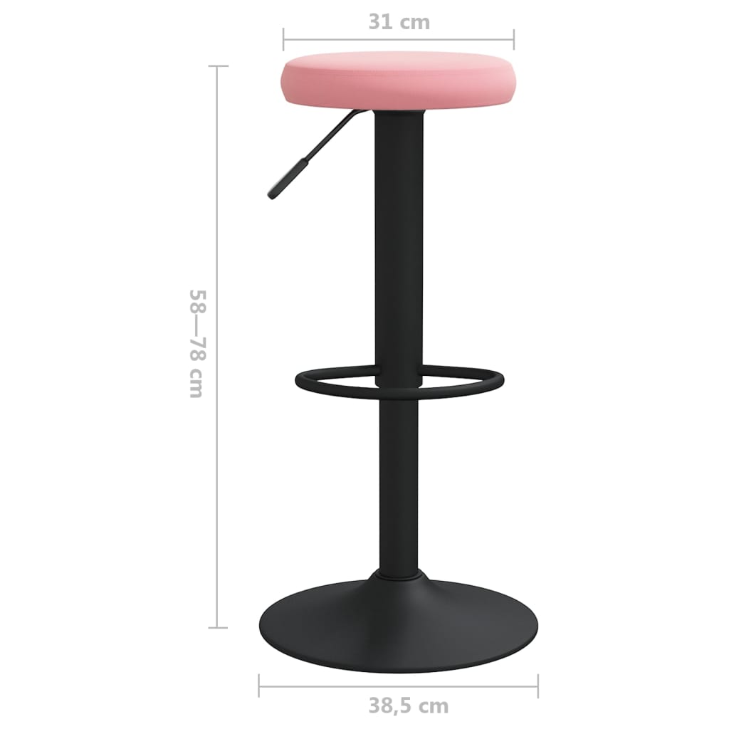 Barhocker 2 Stk. Rosa Samt