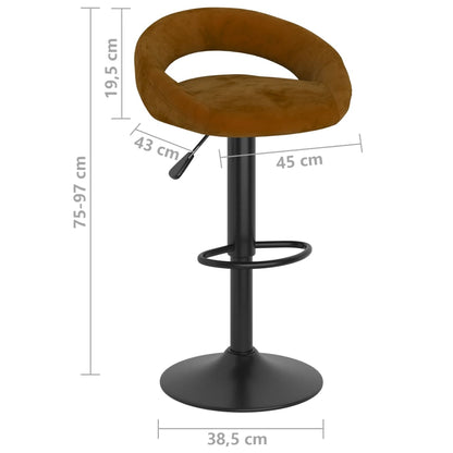 Barhocker 2 Stk. Braun Samt