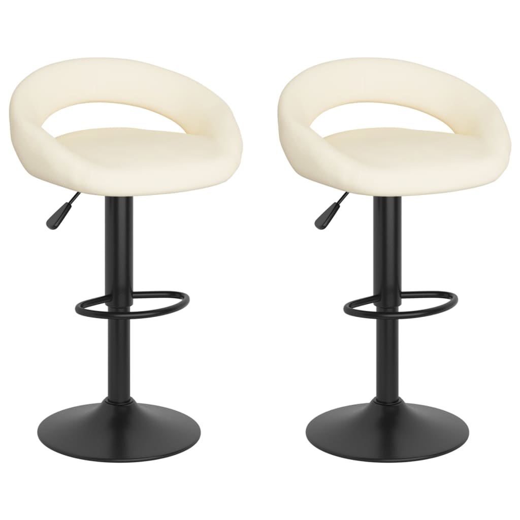 Barhocker 2 Stk. Creme Samt