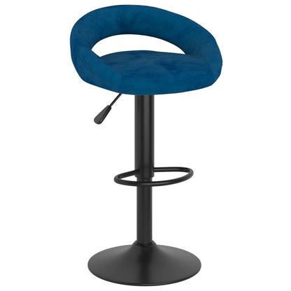 Barhocker 2 Stk. Blau Samt