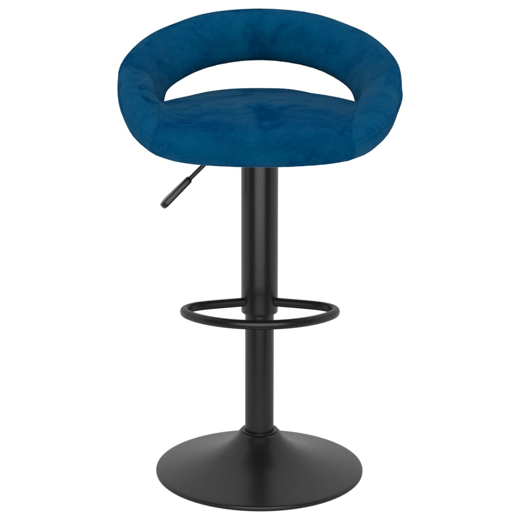 Barhocker 2 Stk. Blau Samt