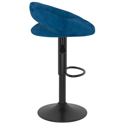 Barhocker 2 Stk. Blau Samt