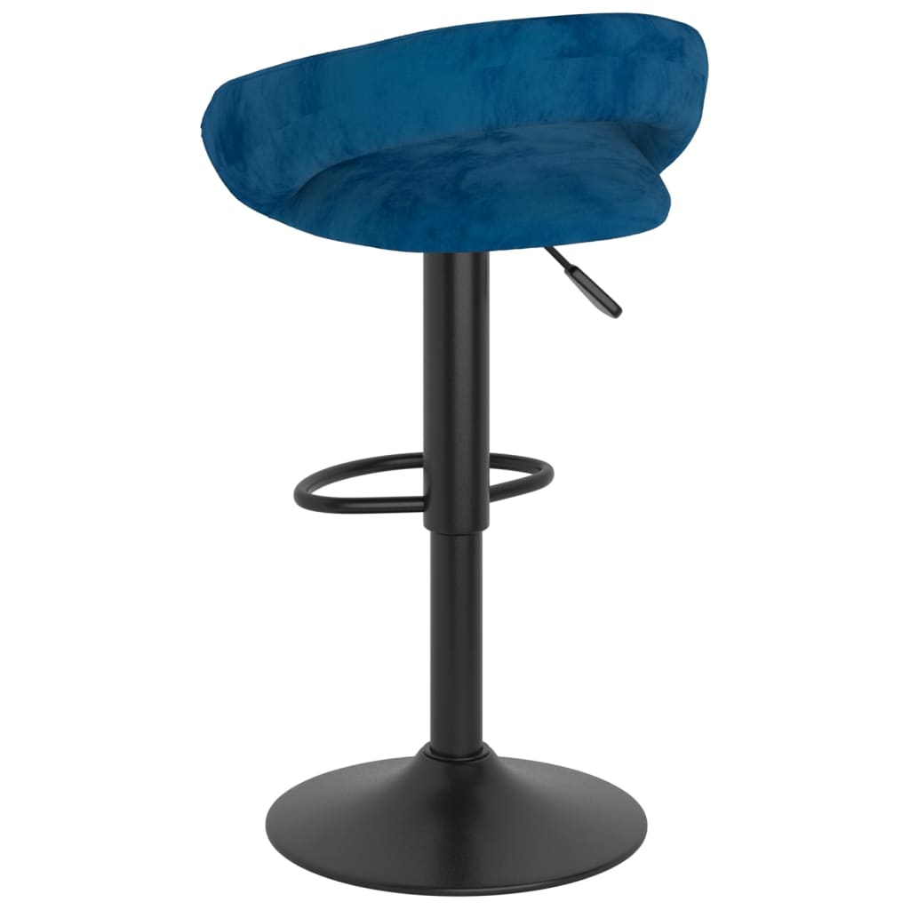 Barhocker 2 Stk. Blau Samt