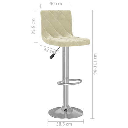 Barhocker 2 Stk. Creme Samt