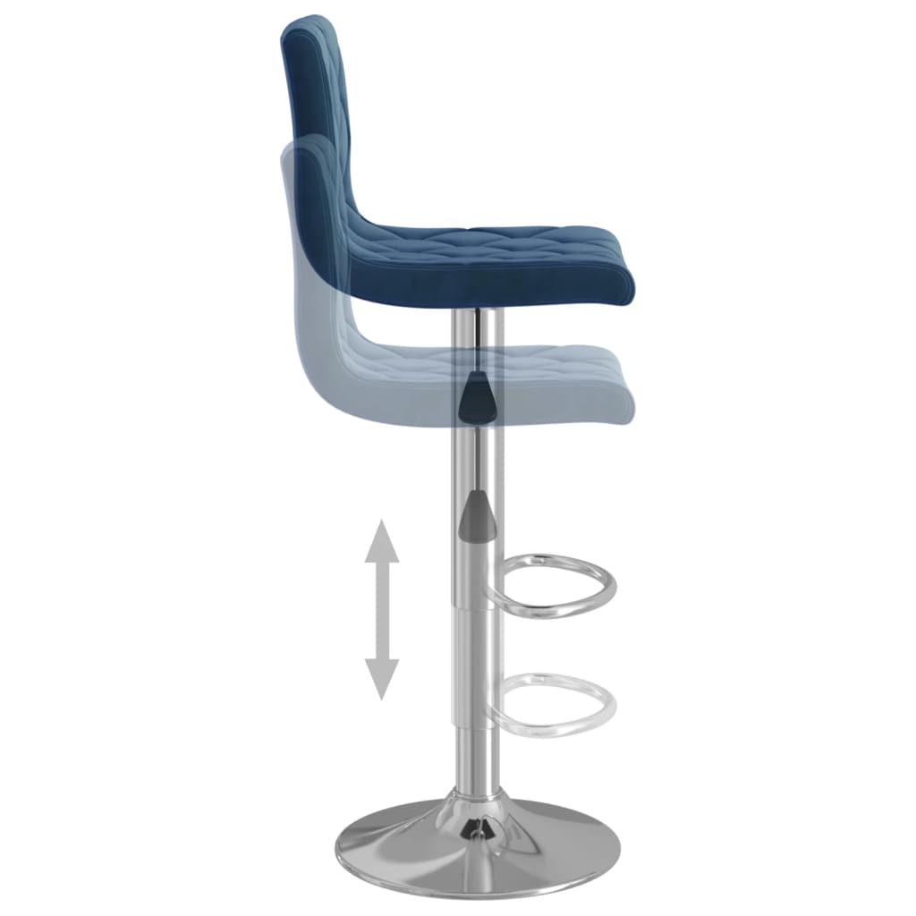 Barhocker 2 Stk. Blau Samt