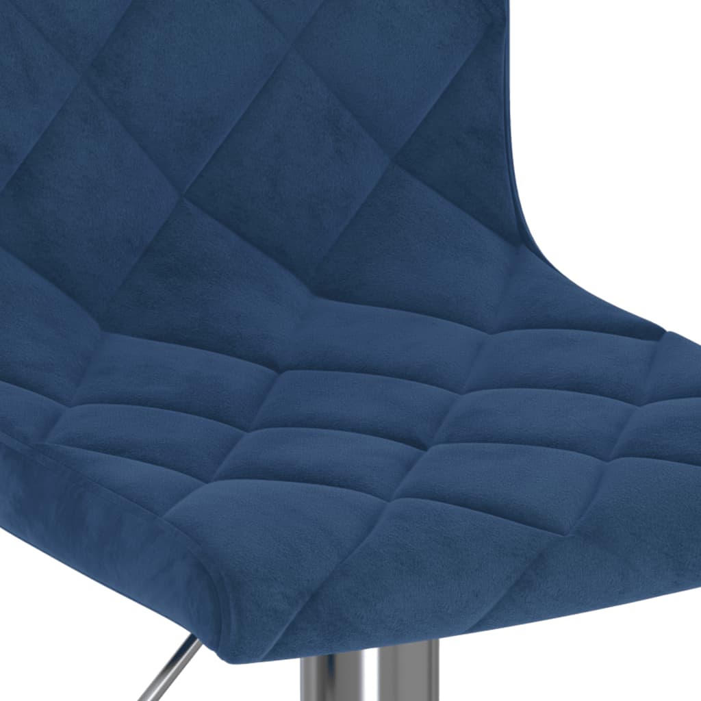 Barhocker 2 Stk. Blau Samt