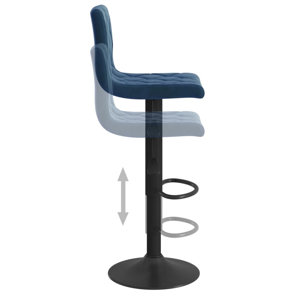 Barhocker 2 Stk. Blau Samt