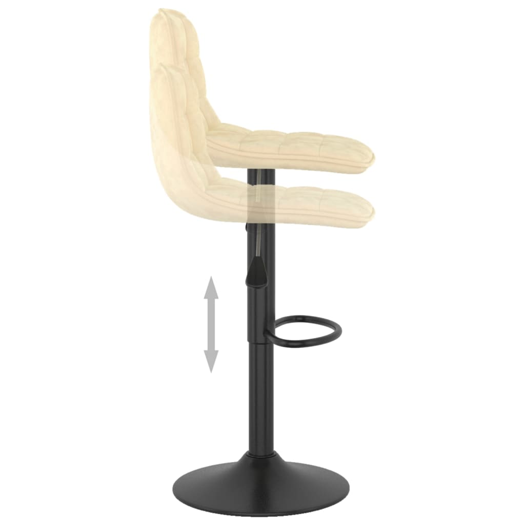 Barhocker 2 Stk. Creme Samt