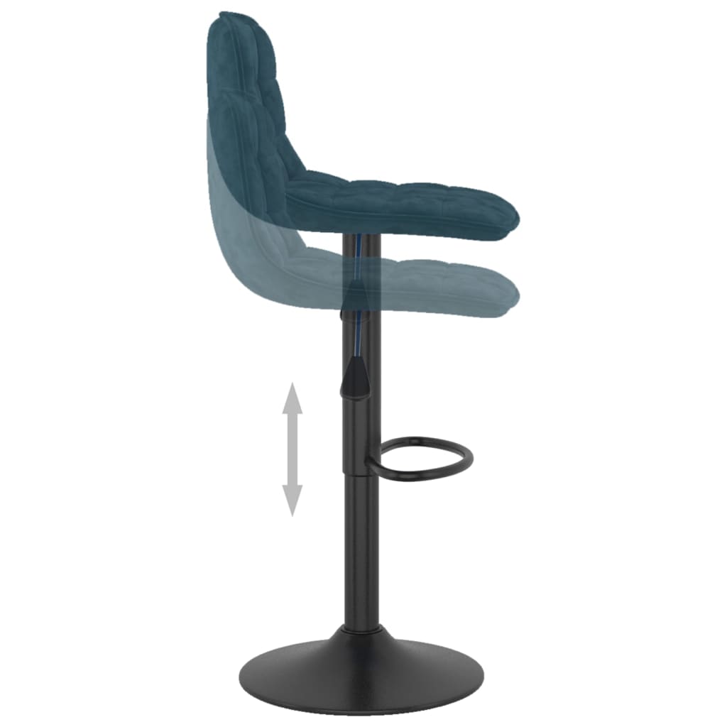 Barhocker 2 Stk. Blau Samt