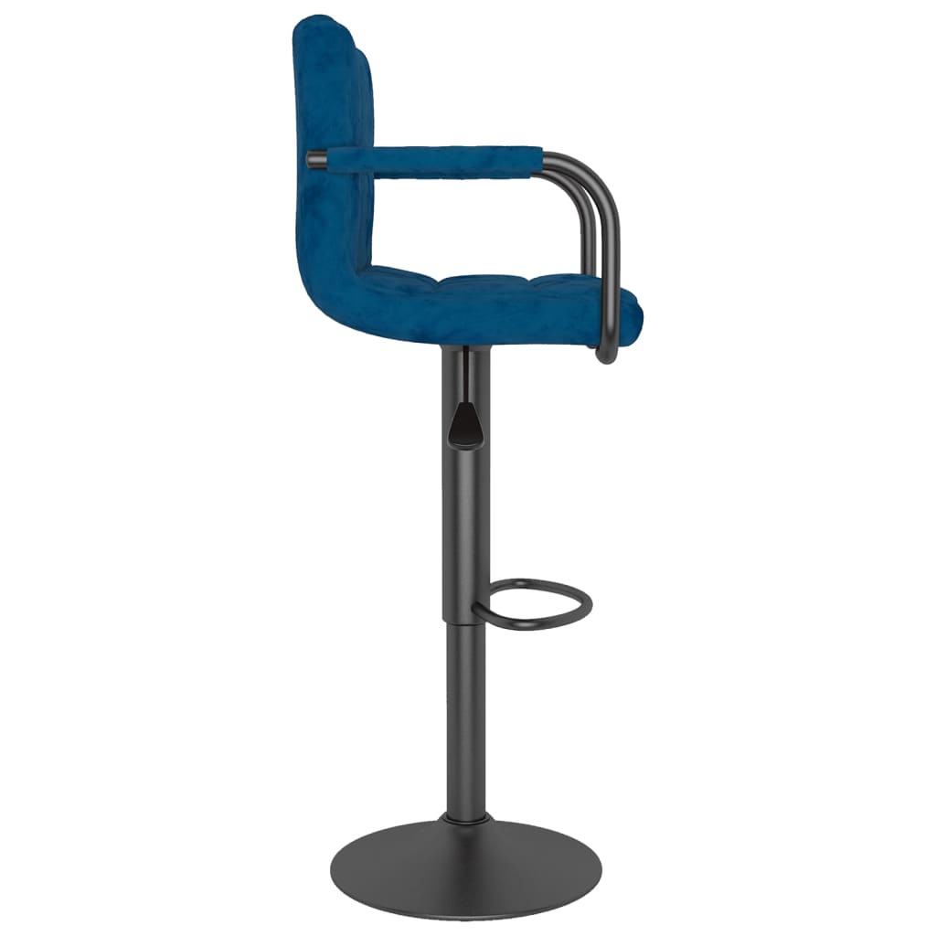 Barhocker 2 Stk. Blau Samt