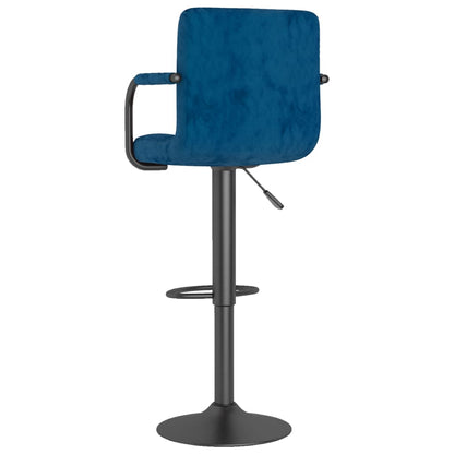 Barhocker 2 Stk. Blau Samt